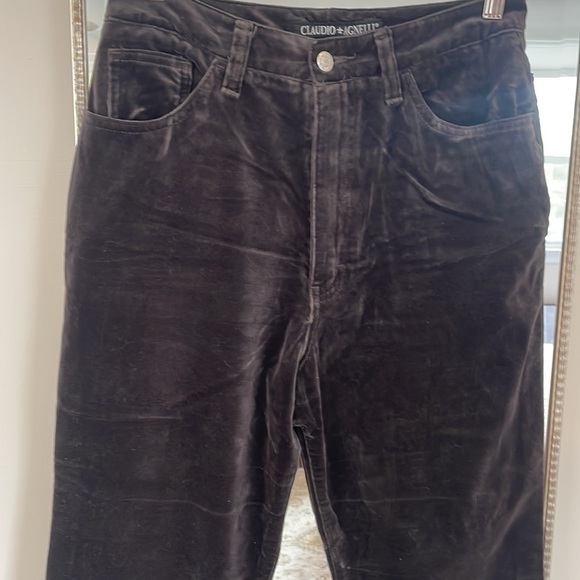 Claudio Agnelli Treviso Brown Velvet Ankle Pant - Picture 5 of 13